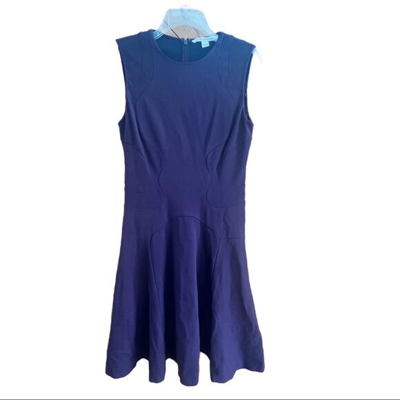 Diane Von Furstenberg Fit and Flare Dress Purple - Picture 4 of 6